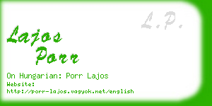 lajos porr business card